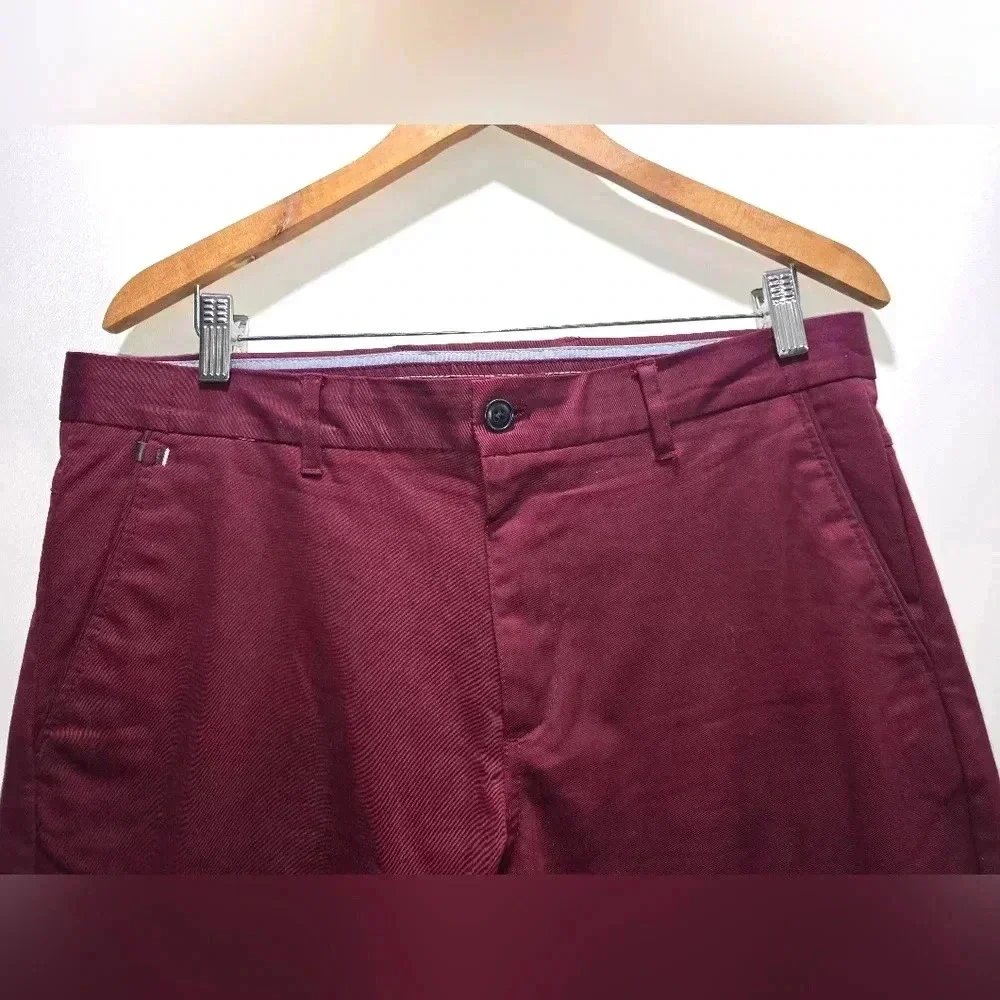 Zara Man Pants Size 34 Purple Cotton Stretch Made In Turkey Capris YGI N2-301 - Picture 2 of 12